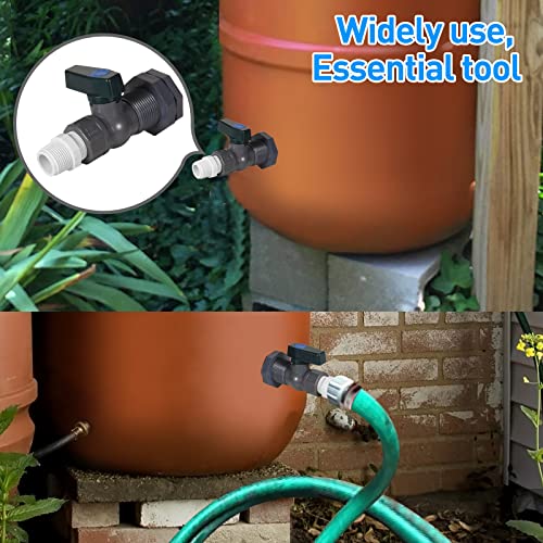 Suswillhit Rain Barrel Spigot Kit - Water Barrel PVC Garden Diverter Kit with Bulkhead Fitting Hose Faucet Adapter and Thread Seal Tape for Water Tanks, Aquariums, Tubs, Pools, Garden Barrels(2 Pack) - color: 2Pack