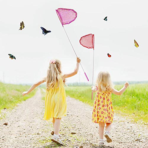 TSYAN Telescopic Butterfly Net, Perfect for Catching Bugs Insect Small Fish,Outdoor Tools Colorful Extendable up to 34" for Kids - color: 5 Pack-3