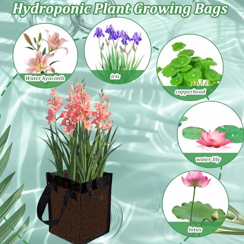 6PCS Mesh Aquatic Pond Plant Baskets, 1Gallon Pond Planting Bags Reusable Aquatics Planter Pot Water Lily Growing Container with Handles for Lotus Bog Plant Garden Terrestrial Plants, 5.9x5.9x7.9 Inch - color: Black-square, size: 5.9x5.9x7.9 Inch 6PCS