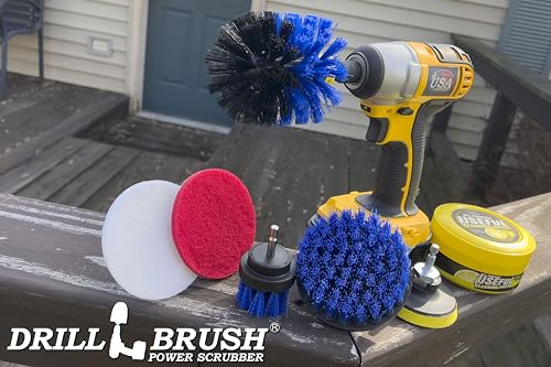 Medium Stiffness Durable Blue Nylon Bristle Brush Set for Pool, Aquarium, Boat Deck & Fish Tank Cleaning - Ideal for Marine Vehicles, Yacht, Hydroplane, Windsurfing, Raft, Canoe, Kayak, Paddleboarding - color: Blue