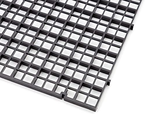 ALEGI 12 Pcs Aquarium Fish Tank Divider Plastic Egg Crate Aquarium Filter Bottom Tray Grid Isolation Board Partition Net Pane Separator (S 12pcs Black) - size: S 12pcs Black