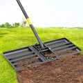 Lawn Leveling Rake with 30"x10" Foldable Curved Ground Plate, Heavy Duty 72" Long Handle Lawn Leveler Tool for Leveling Compost Soil Dirt Sand Grass Peat Moss - style: Foldable 30X10" - 6FT