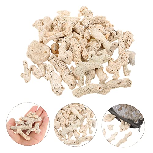 Ipetboom Crushed Coral Filter for Freshwater Aquarium pH Buffer Media, 1.1lb Natural Coral Gravel with Reusable Mesh Bag for Fish Tank Cichlid Substrate, Calcium Mineral for Snails