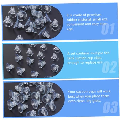 SHINEOFI 18pcs Aquarium Air Pump Airline Tube Holder Clips Rubber Suction Cups Fish Tank Hose Clamps for Aquatic Accessories