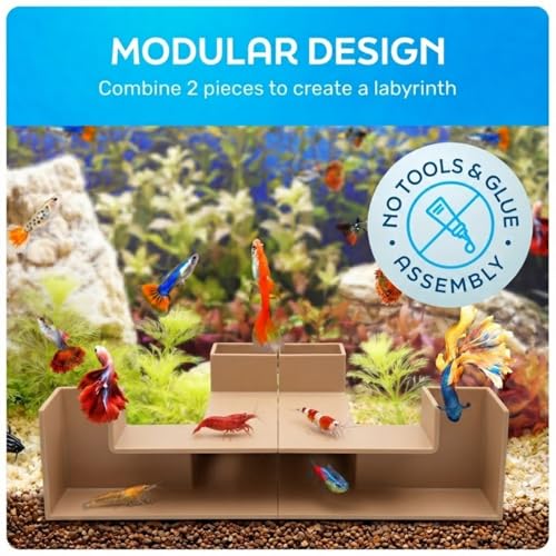 Aquarium Underground Tunnel 5", Clear Viewing Fish Tank Cave, Dual-Entrance Shrimp Hideout, Substrate Buried Decor for Betta, Loaches, Corydoras, Smooth ABS, Sand - color: Style A Sand