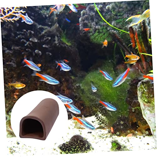 Aquarium Ceramic Tunnel Cave Hideaway Shrimp Habitat Breeding Tube Decoration for Fish Tank Unique Ornamental Shelter for Betta and
