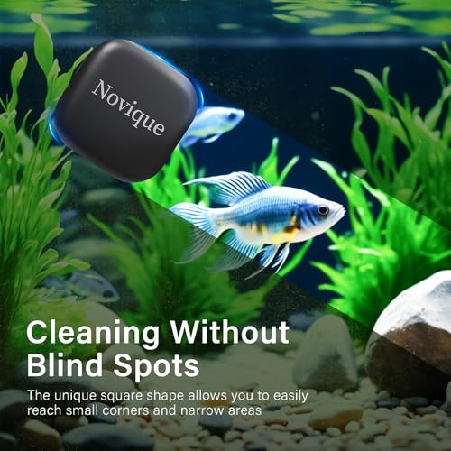 Mini Aquarium Glass Magnetic Cleaner Brush Small Fish Tank Magnetic Scrubber Suitable for Glass Aquariums with A Thickness of No More Than 8mm (5/16 Inches)