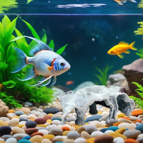 Aquarium Underground Tunnel Cave, Cave Fish Tank Decor, Fish Tank Decor Decoration, Breeding Shelter Decoration - size: Large