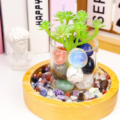 DUQGUHO 15 Pcs Natural Crystals Bulk Tumbled Stones Polished Irregular Quartz Crystal Set Chakra Colored Rocks Gemstones Vase Filler Landscape Bottom Decoration Energy Reiki Beginners Decoration - color: Multicolor- 15pcs