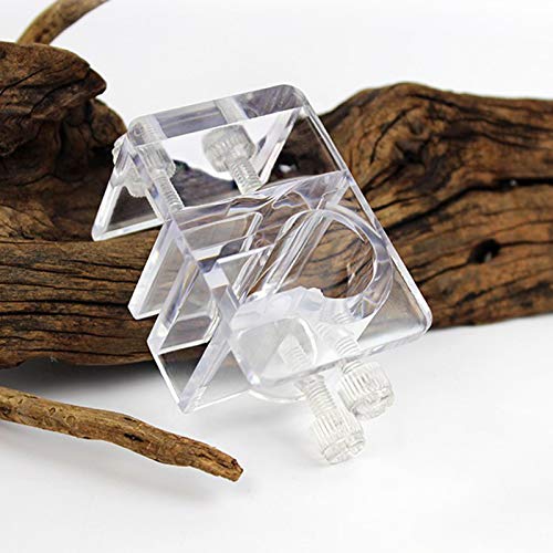 Quluxe 2 Pcs Acrylic Aquarium Soft Tube Fixture Holder Hose Clamps Fixing Clip for Holding Doing Pump Soft Hose