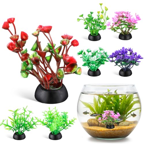 DOITOOL 40 Pcs Artificial Aquarium Plants Mini Water Grass Decorations for Fish Tanks Soft Plastic Aquatic Adornments for Betta and Small Fish Eco-Friendly Tank Supplies