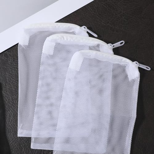 10 Pcs Aquarium Media Bag 6" X 4" Reusable Filter Bags for Fish Tank Fine Mesh Bags with Zipper for Fine Resins Filter