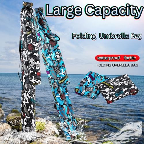 Rod Storage Cover,Fishing Rod Sleeve,Beach Umbrella Storage,Kite Bag,Canvas Bag,Golf Umbrella Cover,Waterproof Multi-functional Case - color: Blue-51 inches