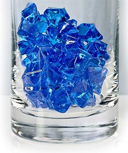 PMLAND Clear Fake Ice Rocks – 550 Pcs Large Royal Blue Acrylic Gems Crushed Plastic Diamonds, 3 Lbs / 2.25 Quarts Bulk Vase Filler for Centerpieces Wedding Theme Décor Aquarium Table Scatter - color: Royal Blue