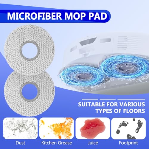 32 Pcs QV 35A Replacement Accessories Compatible with Roborock Qrevo S Pro/QV 35A / QV 35S Robot Vacuum, 2 Mainbrushes, 6 Scent Tablets, 4 HEPA Filters, 6 Dust Bags, 6 Mop Pads, 6 Side Brushes - size: for QV 35A