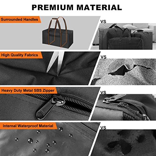 COOLBEBE 24" Sports Duffle Bag - 53L Travel Duffel Tote Bag with Upgrade Zipper Weekender Overnight, Sturdy & Water Resistant Camping duffle (2Pack Black) - size: 24” x 12” x 12” 2Pack