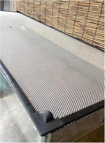 Aquarium Anti-Jump Cover， Square Terrarium Top Covers Anti-Fish Jump Net with Corner Handles(L45xW25cm) - size: L45xW25cm