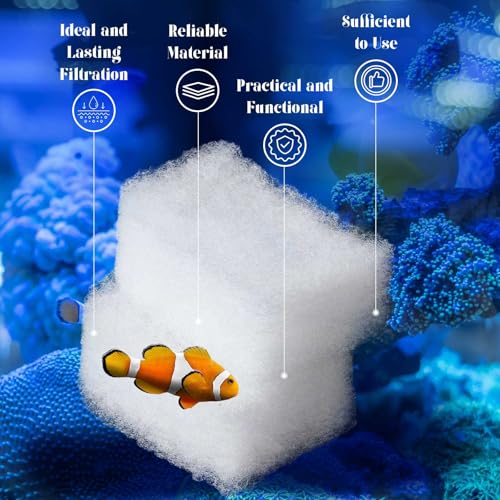 60 Pcs Filter Media Compatible with Fluval 306 307 406 407 Water Polishing Pads Sponge Replacement Parts for Aquarium Fish Tank