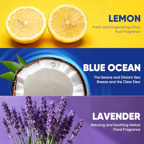 150Ct Aromative Toilet Brush Refills, Toilet Bowl Cleaner Refills, Double-Layer Cleaning Pads Added, Disposable Refill Heads for Toilet Bowl Cleaner Wands, Bulk （Patented） - color: Lemon, Blue Ocean, Lavender(150P)