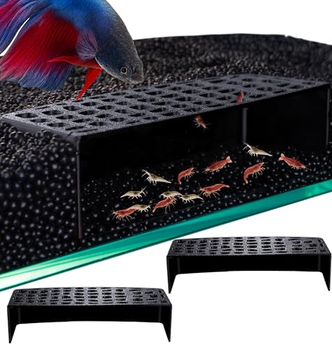 2Pcs Shrimp Hide Cave, Aquarium Shelter, Shrimp Tank Accessories, Fish Tank Decorations (Black) - color: Black