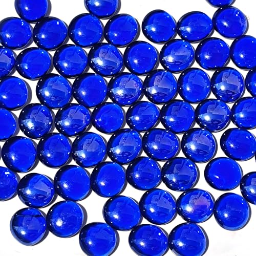 5lb Dark Blue Glass Marbles for Vase, 500 pcs Dark Blue Flat Glass Beads, Decorative Pebbles for Vase Fillers, Fish Tank, Plants, Flower Pots, Fountains, Crafts, Aquarium Rocks and Home Decor - color: Dark Blue, size: 5LB