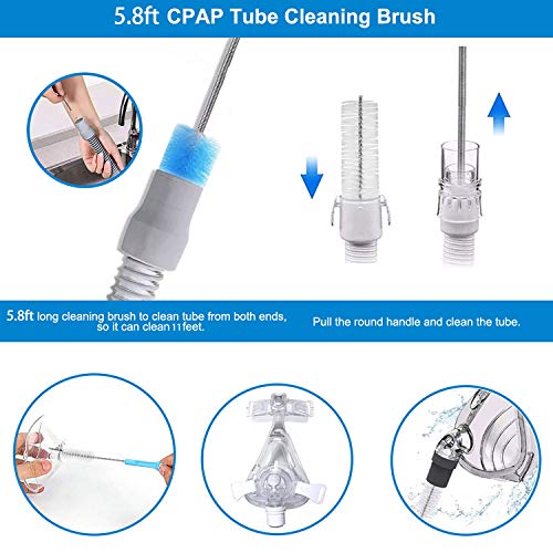 CPAP Tube Cleaning Brush - Flexible Stainless (6 Feet) Plus Handy Brush (10 Inches) fits Standard 22mm Diameter Tubing