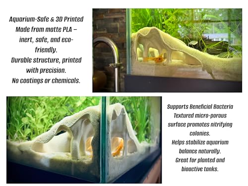 Aquarium & Terrarium Corner Underground Cave – Faux Mangrove Root Hideout for Betta, Corydoras, Shrimp, Geckos & Snakes – Natural-Look Tank Decor in Textured Root Style (Charcoal, 7.5" x7.5''x4) - color: Charcoal