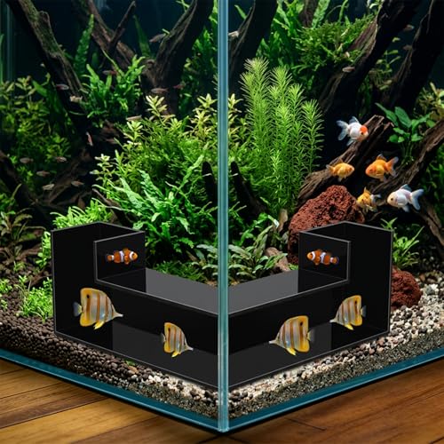 Black Aquarium Cave- Dual-Entrance Fish Tank Tunnel for Aquarium Shrimp & Fish Hideout Underground Tunnel