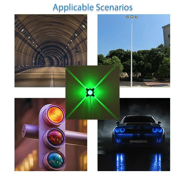 5Pcs 3W 560nm Green 3535 SMD High Brightness Power LED Chip with Aluminum Plate 20mm Star PCB Base Heat Sink for DIY Lighting Fixtures(60deg,Green 560nm-565nm,DC 3.2-3.4V,700mA) - color: Green560-565nm