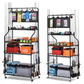 Heavy Duty Fishing Rod Rack, Fishing Organizer for Garage, Fishing Gear Holder for Garage with Movable Wheels - size: 15 Rods & Upgraded Pegboard