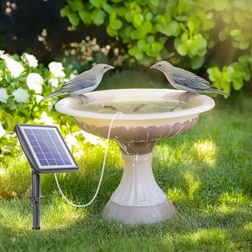 PChero Solar Pond Aerator, 2W & 2200mAh Solar Aquarium Air Pump with 2 Air Stone, 2 Modes Bubbler for Aquarium, Fish Tank, Outdoor Small Pond, Hydroponics