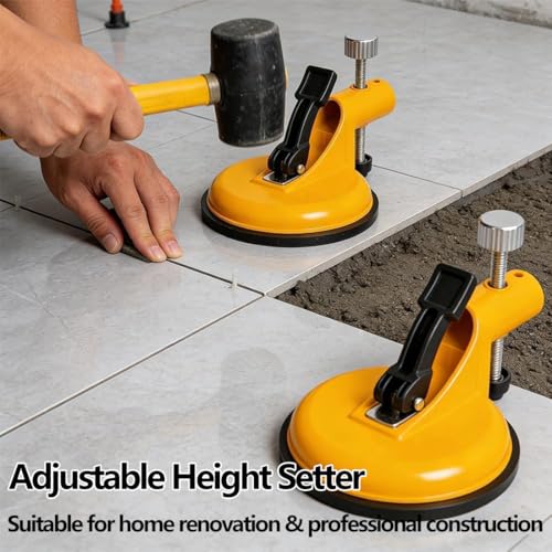 Adjustable Height Setter - Professional Countertop Leveling Tool, floor gap fixer tool, suction cup leveler for Flooring Gap Fix, Stone Slab Alignment, Repair & Seam Leveling (2pcs red) - color: 2pcs Red