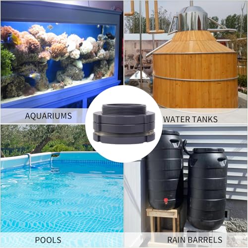 ChillWaves PVC Bulkhead Fitting 2-1/2" Double Thread Connector Adapter for Water Tank, Aquariums, Rain barrels(1-PACK) - size: 2-1/2 INCH, style: Bulkhead Fitting