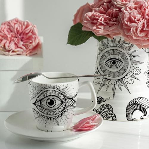 SUPERDANT 4PCS Divination Underglaze Paper Transfer Skull Witchcraft Transfer Paper for Clay Ceramic Porcelain Under Glaze Transfers for Pottery Enamel Decals Black Underglaze Decal Papers - style: Divinatory Elements