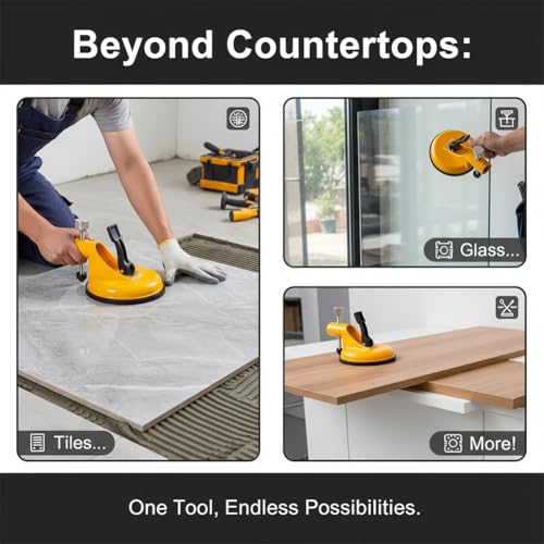 2026 New Adjustable Height Setter - Professional Countertop Leveling Tool, Vacuum Suction Floor Gap Fixer Tool, Granite Marble Countertop Seam Leveling Tool, Countertop Alignment Clamps (Orange)