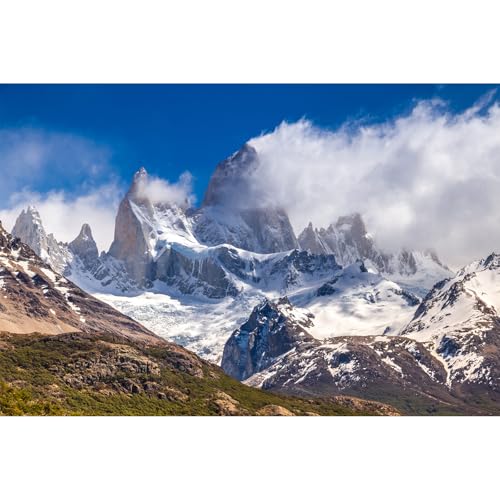 Mountains Aquarium Background Mountains Glacier Landscape Fish Tank Background General View On Mountains Clear Blue Sky Reptile Tank Backgrounds Mountain Glacier Reptile Enclosure Backgrounds 24x12in - color: Blue White, size: 24(W)x12(H)inches/ 60(W)*30c