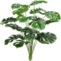 CLONG Artificial Palm Leaves Plants Faux Fake Monstera Turtle Leaf Tropical Large Palm Tree Leaves Plant Outdoor UV Resistant Plastic Plants (Green)