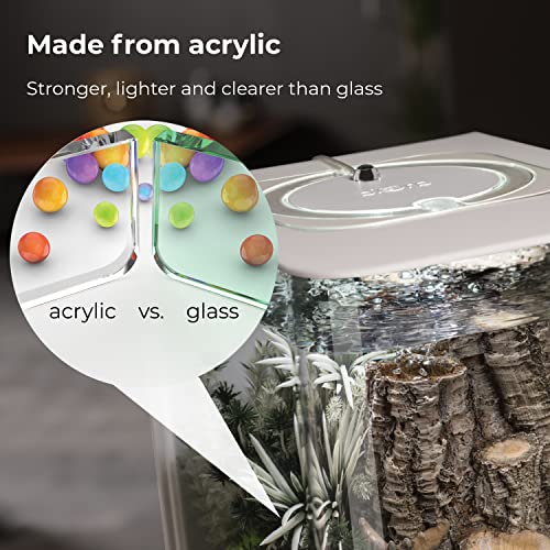 biOrb Flow 15 Acrylic 4-Gallon Aquarium with White LED Lights Modern Compact Tank for Tabletop or Desktop Display, White - color: White with LED Lighting, size: 4 Gallon