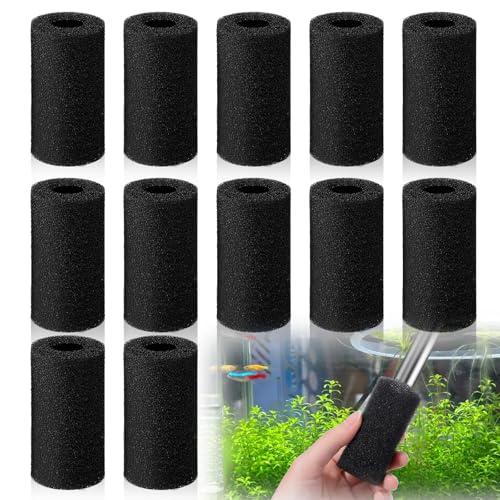 12PCS Pre Filter Sponge, 0.8" Aquarium Filter Sponge Aquarium Intake Sponges Replacement AquariumSponges Foam Roll for Fish Tank