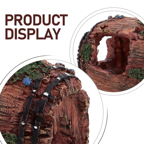 Fish Tank Hiding Cave Aquarium Landscape Decoration Resin Barrel Ornament Large Red Fish Shrimp Shelter for Aquatic Tank Accessories
