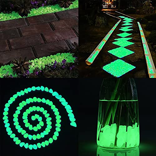 Muzero Glow in The Dark Pebbles, 200pcs Green Glowing Rocks Luminous Stone for Fish Tank, Garden Yard, Path Patio Aquariums Rocks Decor Light Up Rocks - color: Green, size: 200pcs