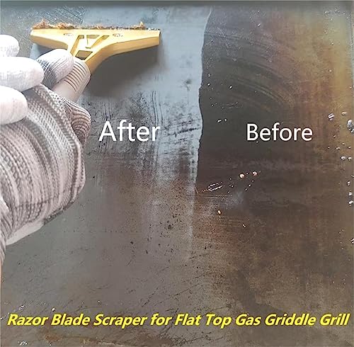 Razor Blade Scraper,Floor Scraper Tool with 20PCS Extra Blades,Paint Scraper Ideal for Cleaning Stove Top,Windows,Glass,Tiles,Wall,Labels.(4 in,Metal)