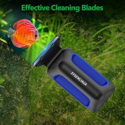 Aquarium Magnet Glass Cleaner, Double-Sided Detachable & Floating Algae Scraper for 0.2-0.4 Inch Fish Tank Glass Cleaning, No Scratches（S） - size: S