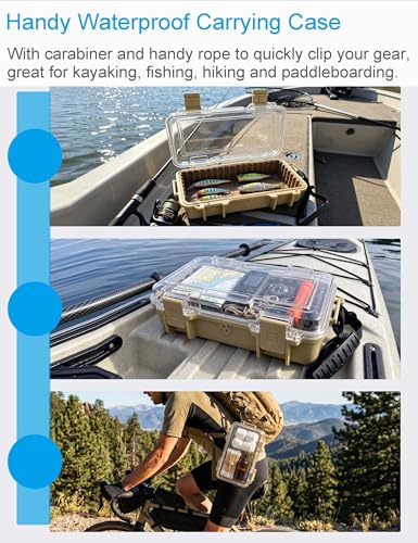 Hlotmeky Waterproof Box Dry Box Watertight Storage Box for Boat Waterproof Containers Hard Protective Case Phone Case for Kayaking, Boating & Fishing Floating Kayak Tackle Boxes 10" L x 5" W x 2.5" H