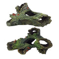 Tfwadmx Decaying Trunk Aquarium Ornament, Betta Fish Hideout - Small Resin Aquarium Decoration Log with Holes & Caves - size: Style 1 (2 PCS)