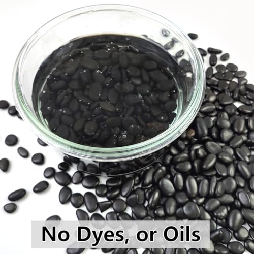 YISZM 2LB Succulent and Cactus Black Pebbles, 3/8 Inch Natural Decorative Polished Stones, River Rocks for Indoor Plants, Vases, Planters and Outdoor Gardening - color: Black, size: 2 Pounds