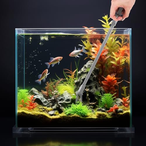 4pcs Long Aquarium Tongs - 20 Inch Plastic Tweezers for Easy Plant Maintenance - Aquarium Grabber Tool for Freshwater and Saltwater Tanks, Fish Feeding 50cm - color: Grey