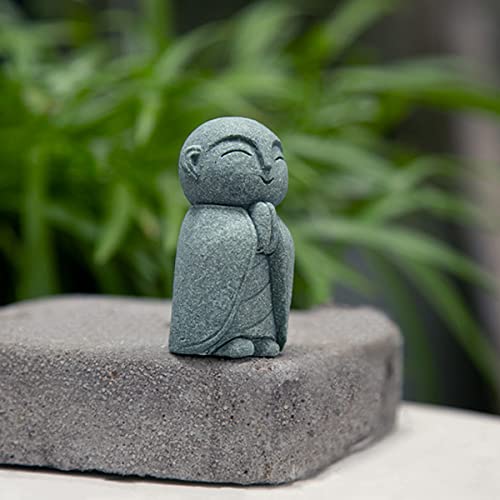 livelyfish Mini Monk Statue Japanese Buddha Figurine Feng Shui Praying Monk Statues Sandstone Sculptures for Fish Tank Aquarium Home Decoration, 10 - size: 10