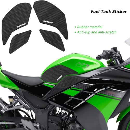 Ninja 300 2013-2021 Motorcycle Accessories Fuel Tank pad Anti-Slip Side Fuel Tank pad Knee pad Grip pad Ninja 300 - color: NINJA 300 black
