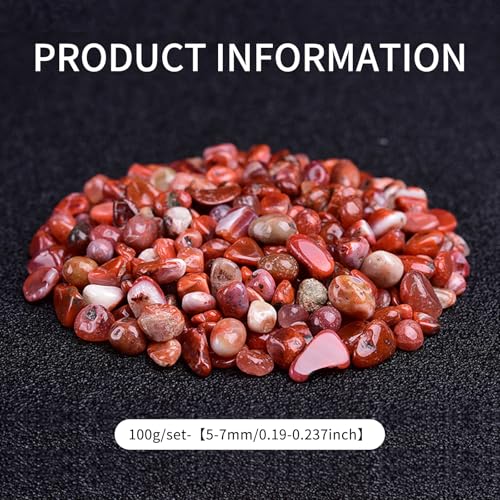 Natural Agate Aquarium Gravel, Fish Tank Rocks and Pebbles, Suitable for Indoor Plants, Colorful Crushed Stones can be Used for vase Filling, Succulent Plant Decoration, DIY Crafts (Red) - color: Red